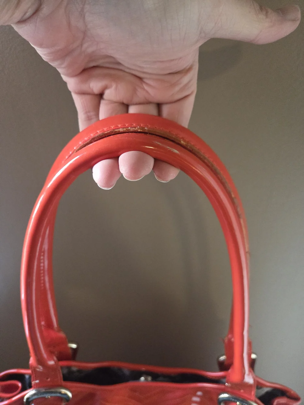 Ted Baker Orange Patent Chevron Tote Bag